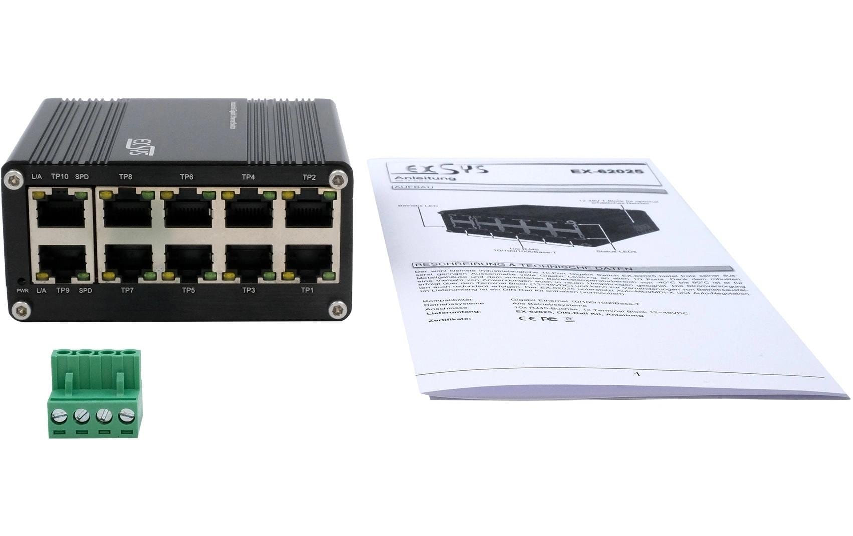 PoE Switch EX-62025POE 10 Port<br>Mini 10-Port Industrial Gigabit Switch
