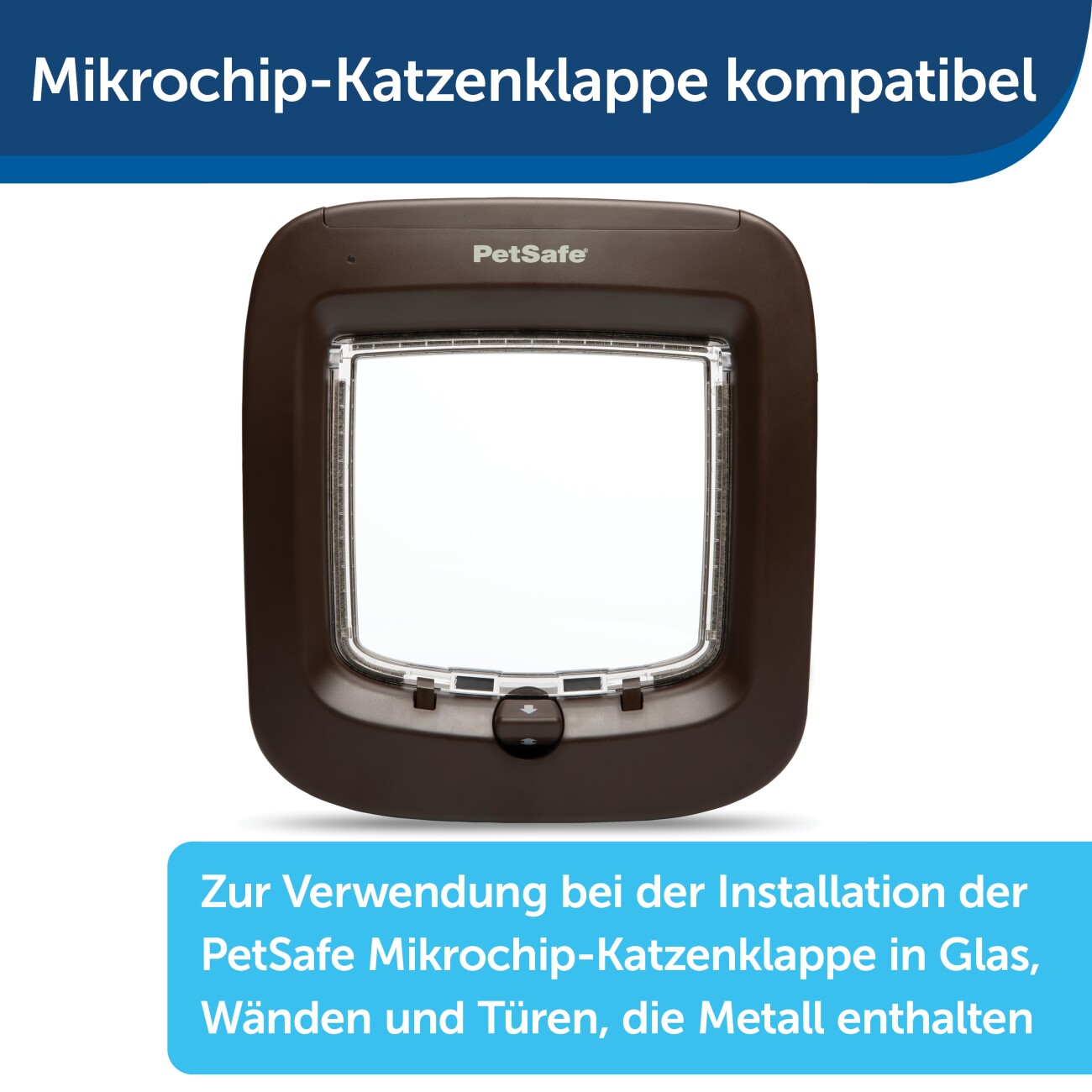 PetSafe Einbauadapter für Mikrochip Katzenklappe braun