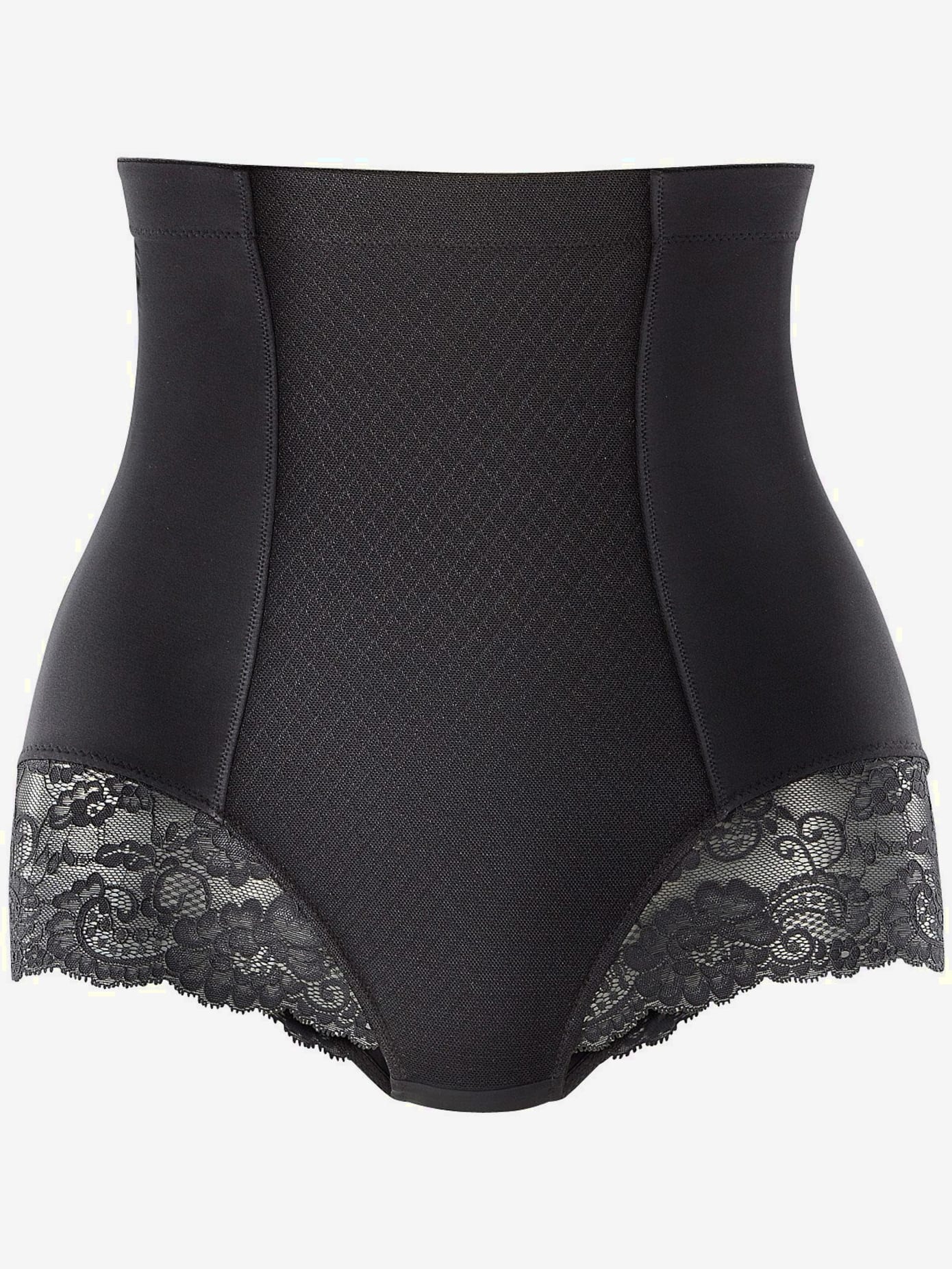 Serre-taille slip taille haute sculptant avec empiècement en dentelle
