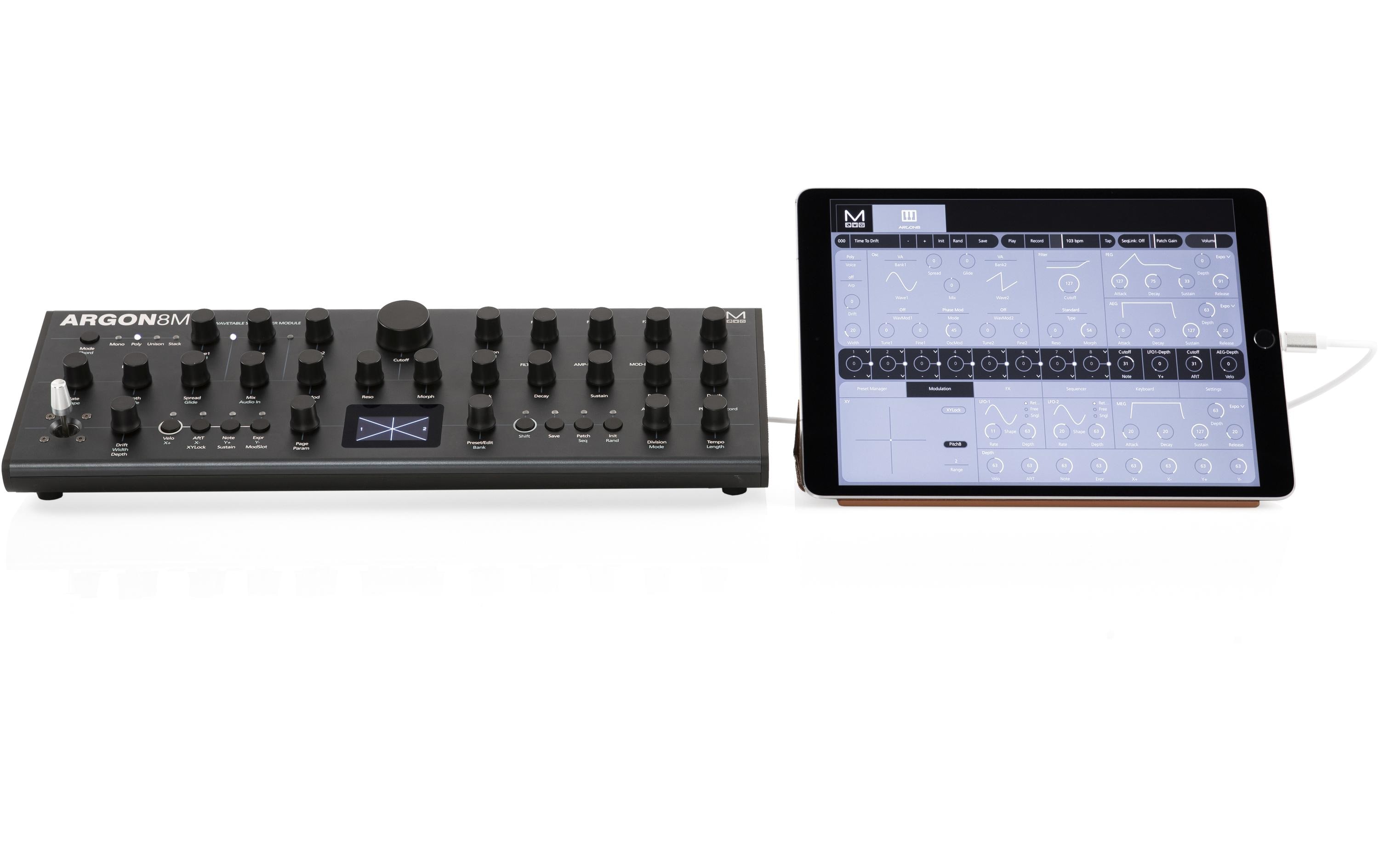 Synthesizer Argon8M<br>8-stimmiger Wavetable-Synthesizer