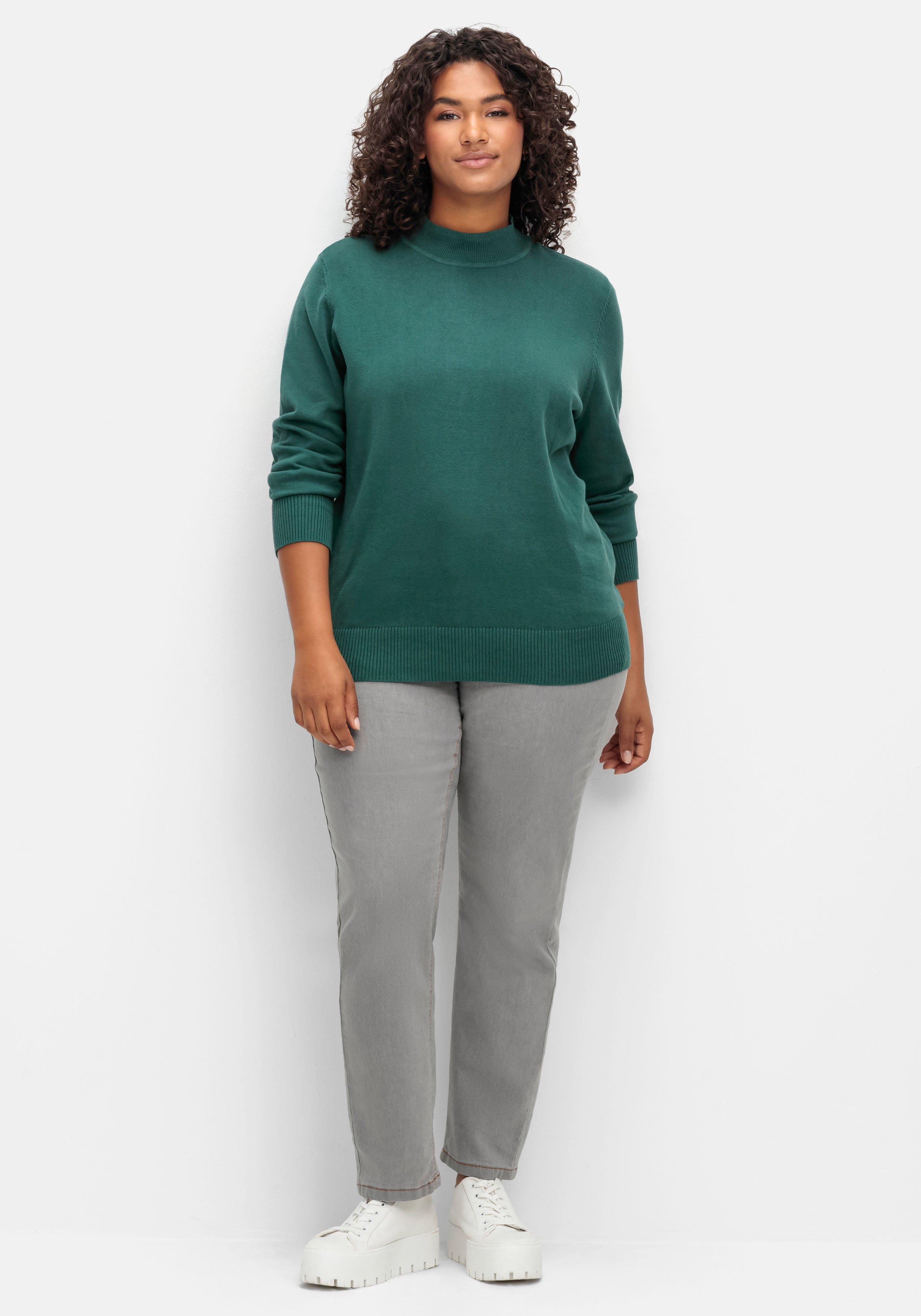 Pullover aus Feinstrick, mit Stehkragen