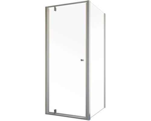 Douchedeur met zijpaneel, SCHULTE Trend 2.0 ExpressPlus 90 x 90 cm, aluminium profiel, helder glas, vuilafstotende glascoating, omkeerbaar