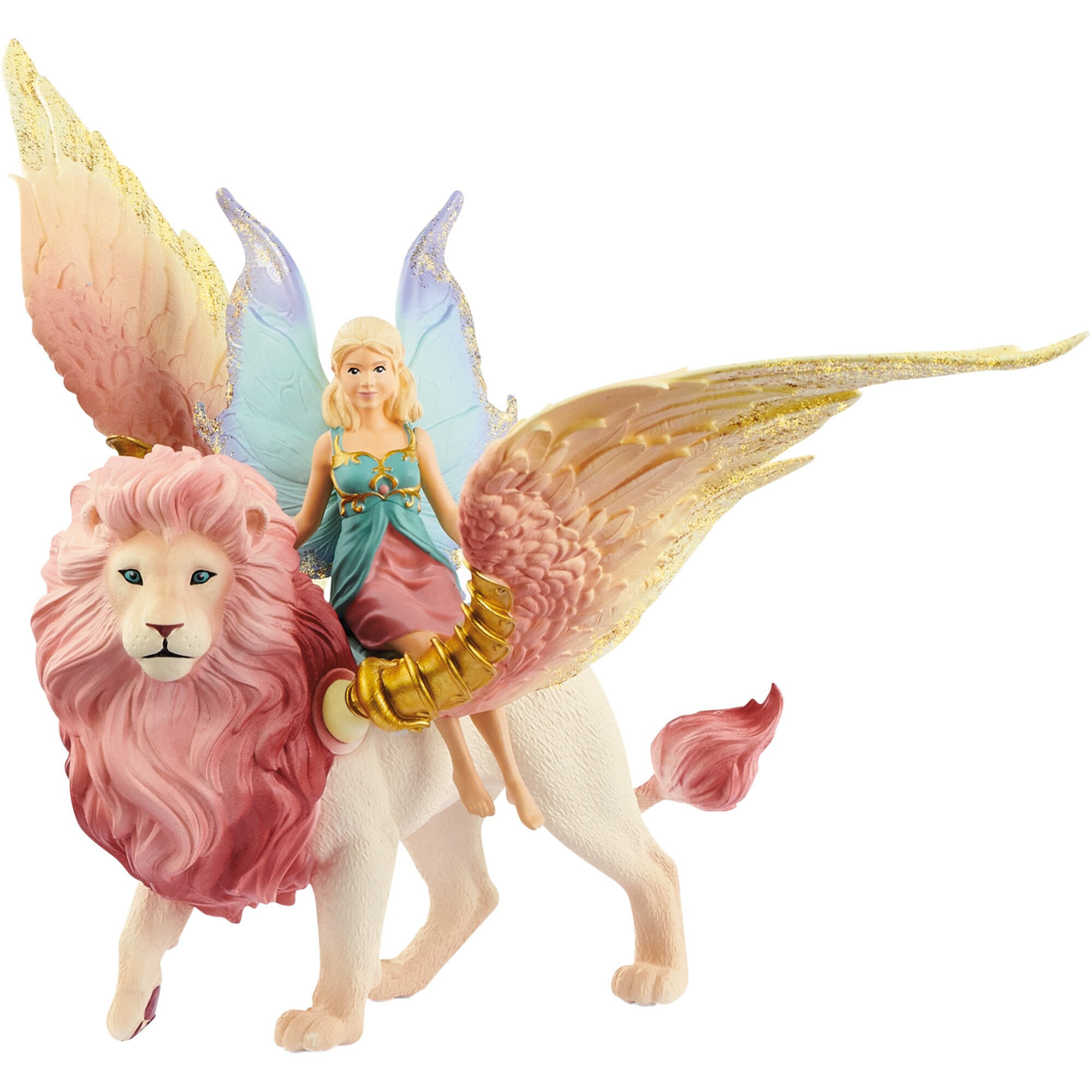 Schleich Spielfigur Bayala Elfe auf geflügeltem Löwe