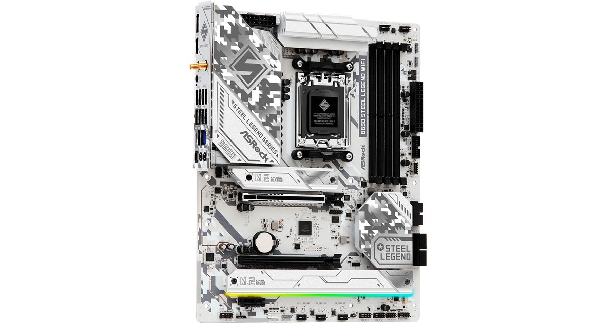 ASRockB650 STEEL LEGEND WIFI socket AM5 moederbord  (RAID, 2.5 Gb-LAN, Wi-Fi 6E, BT, Sound, ATX)