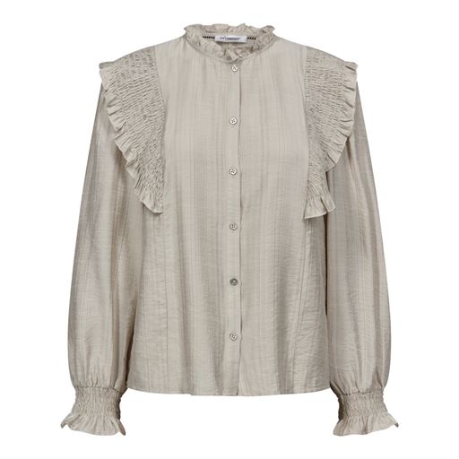 Co'Couture Angus Smock Frill Bluse, Bone, M