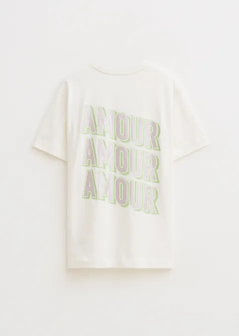 T-shirt met print amour off-white (WIT.O)