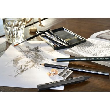 FABER-CASTELL Kit PITT GRAPHITE petit, étui de 9 pièces
