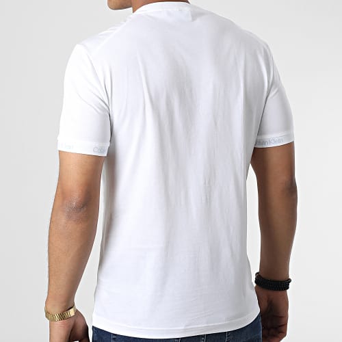 Tee Shirt Poche Logo Jacquard 9961 Blanc