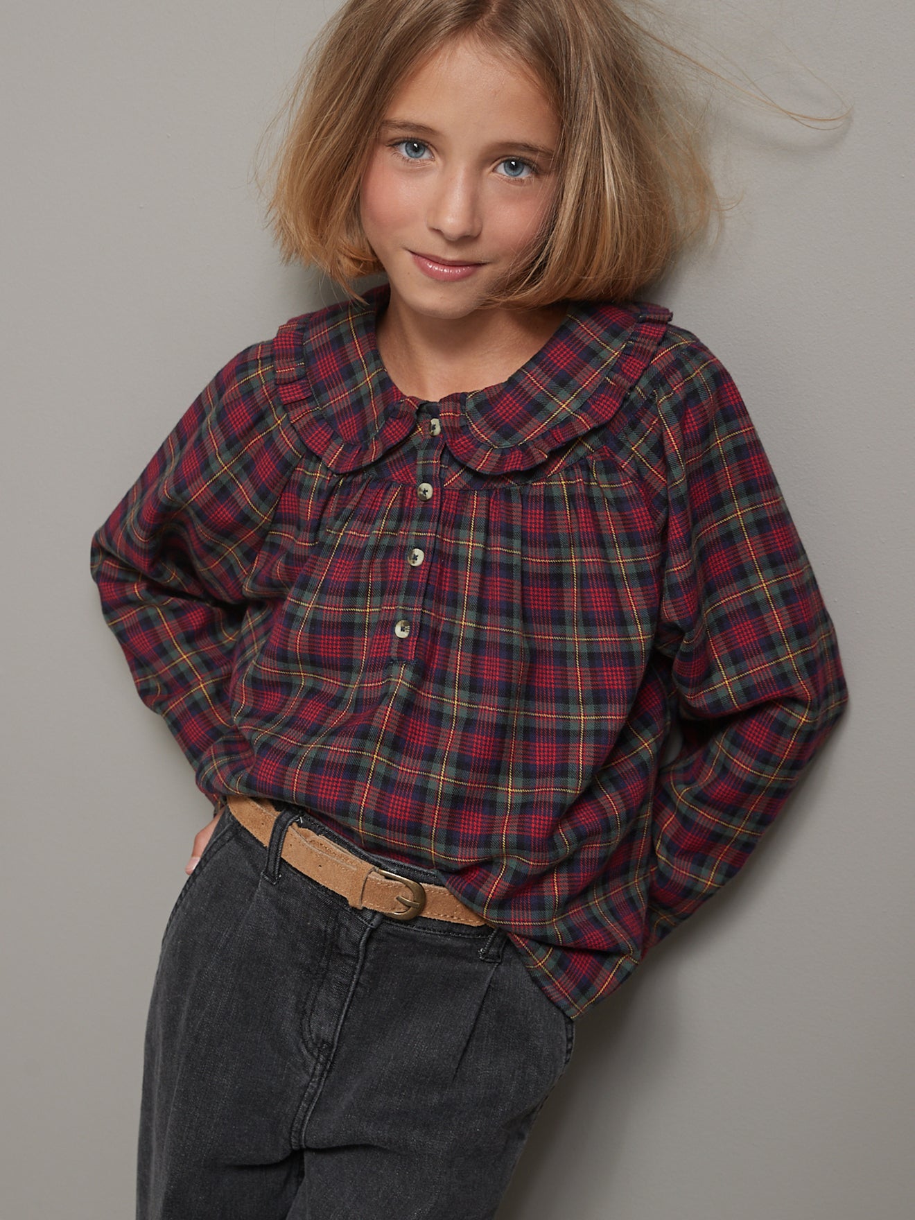 Blouse Fille à carreaux