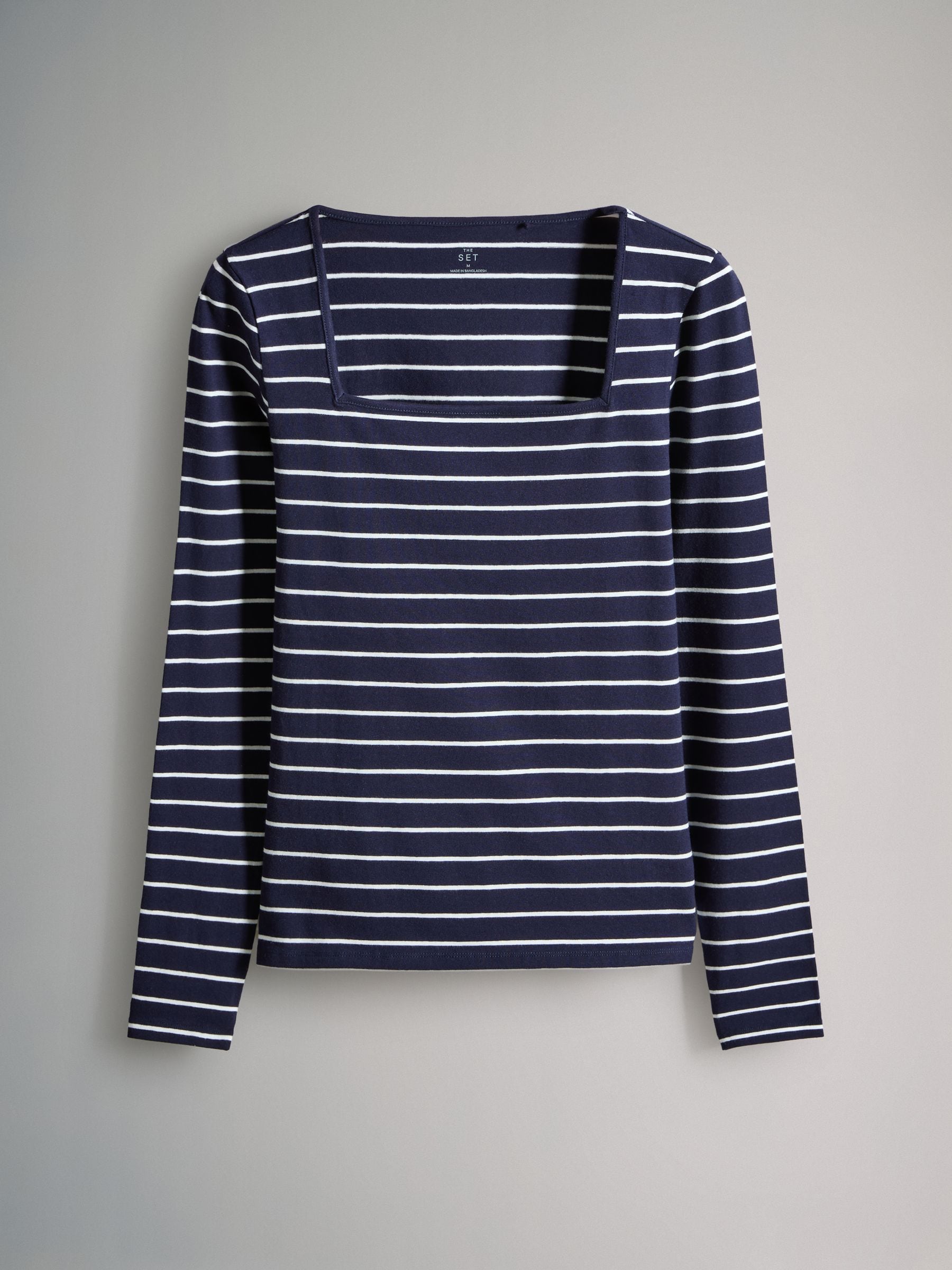 Marineblauw/rood/wit - The Set 3 Pack Square Neck Long Sleeve T-Shirts