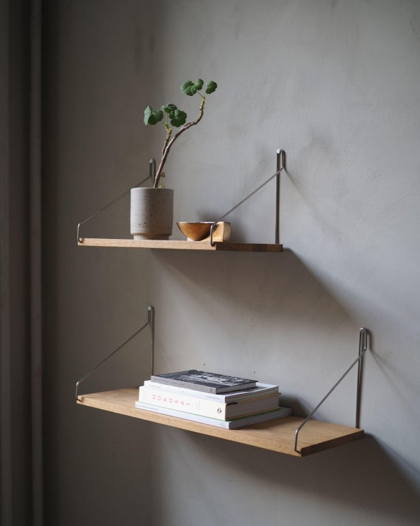 Frama Shelf wandplank 60x27 wit geolied/roestvrijstaal