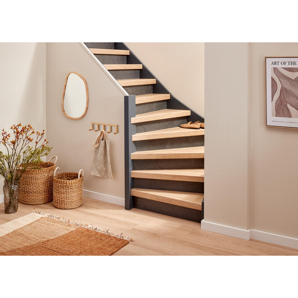 Traptrede Callery Naturel Eiken 136 cm