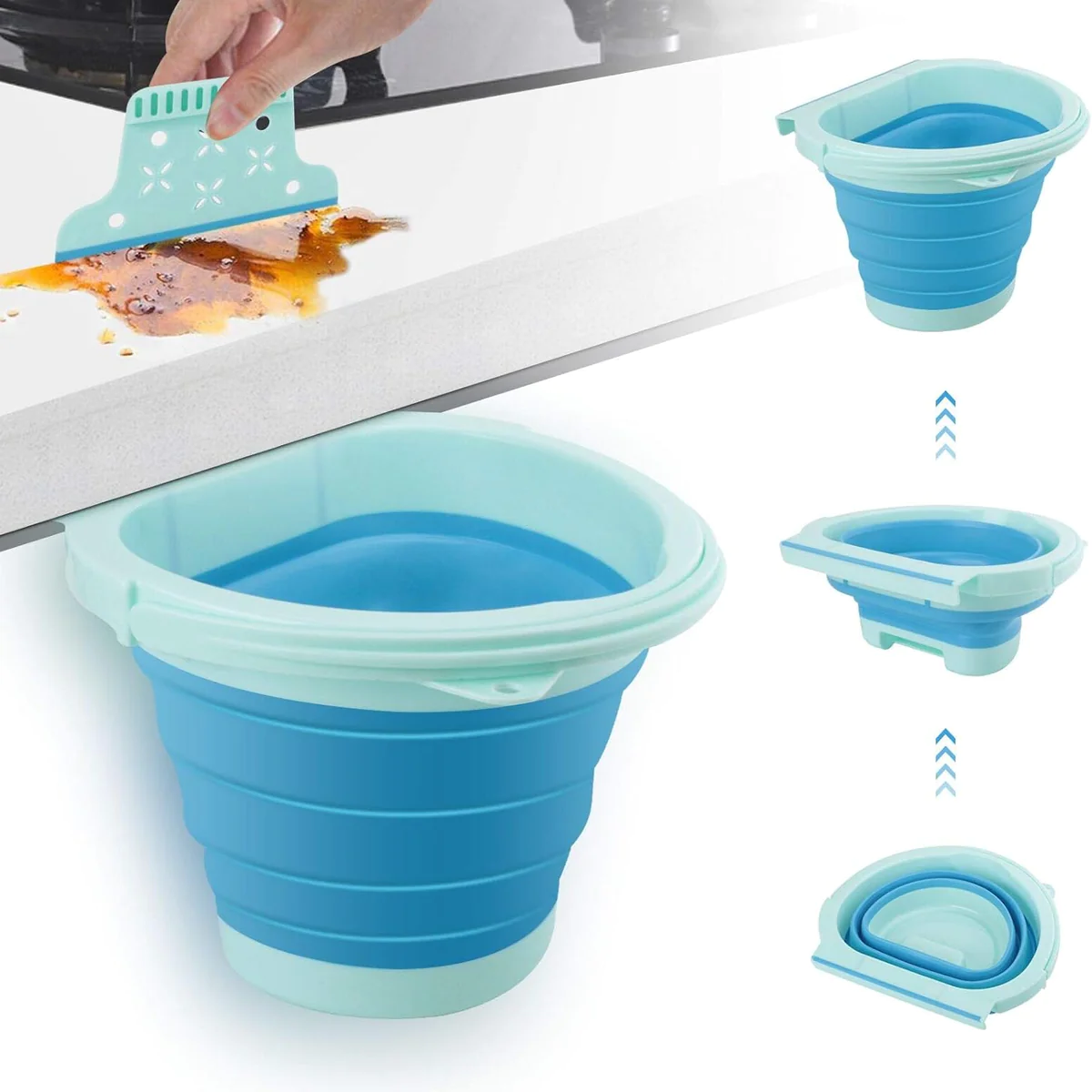 Poubelle Pliable Cuisine de 4L bleu Vendos85