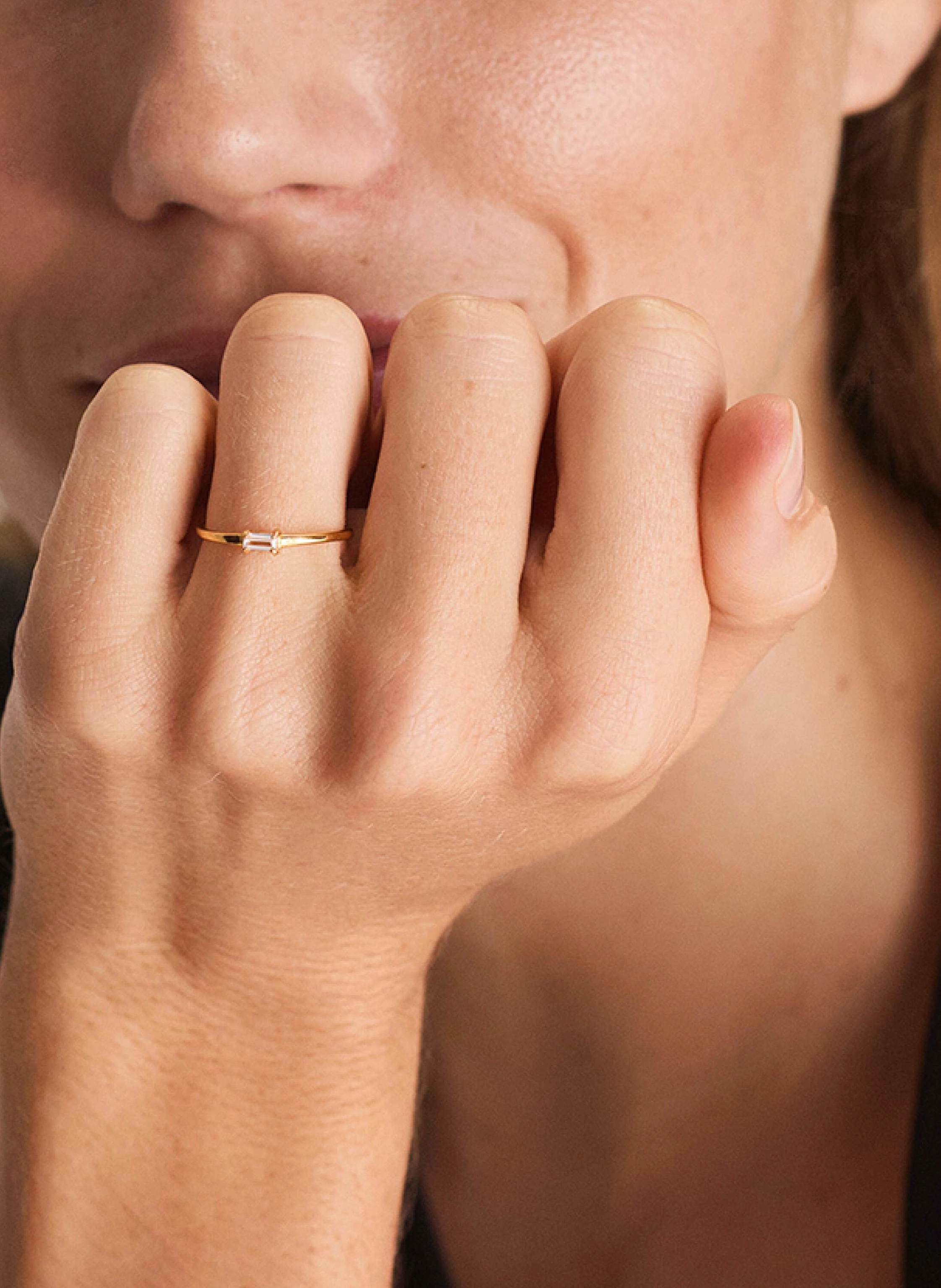 OHH LUILU Ring SINGLE BAGUETTE by GLAMBOU