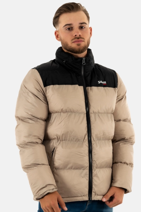 Doudounes schott empiecement et broderie beige