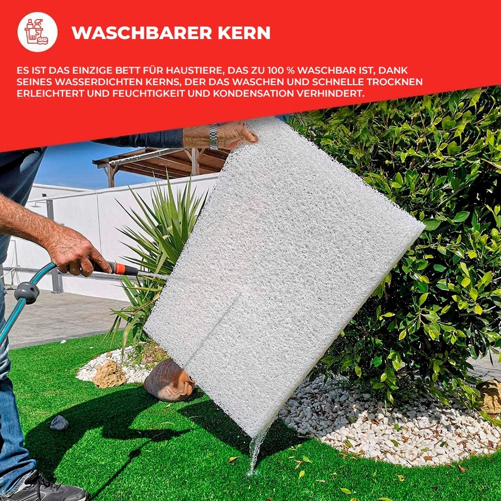 K Foam Hundebett mit waschbarer Matratze für Haustiere (90 x 60 cm)