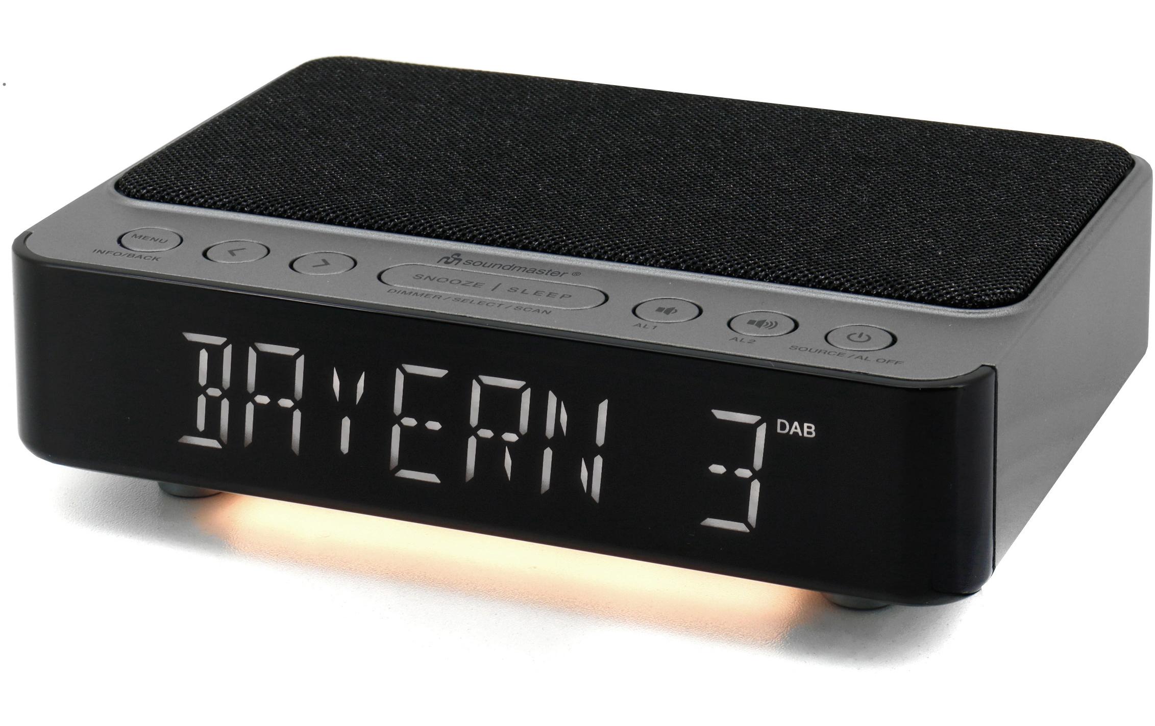 Radiowecker UR250AN SchwarzDAB+/UKW-Uhrenradio mit kabelloser Ladefunktion