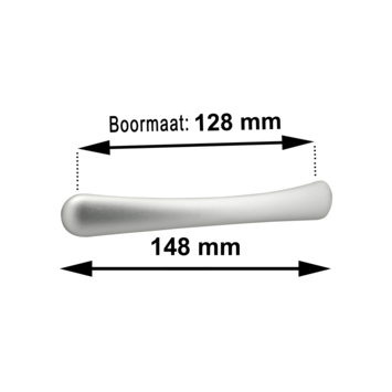 Greep Lucinda aluminium 148mm