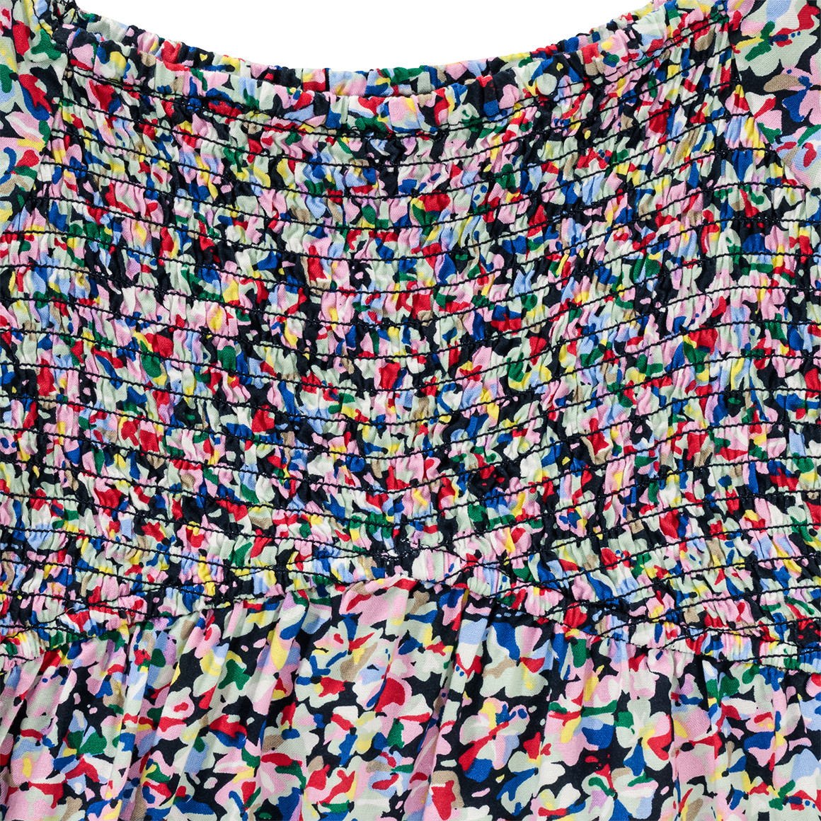 Beatwear Mädchen Blusenshirt mit Blumen allover dunkelblau / bunt
