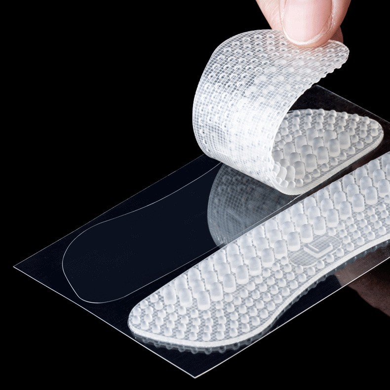 (1 Paar) Gr. L Ultraweiche Silikon Gelpad Anti-Rutsch / Massage Einlagen für High Heels - Transparent