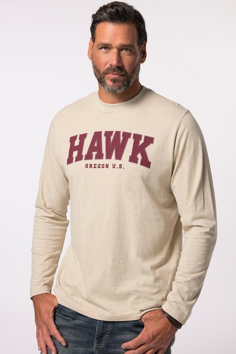 JP 1880 Langarmshirt, Brustprint, bis 8 XL