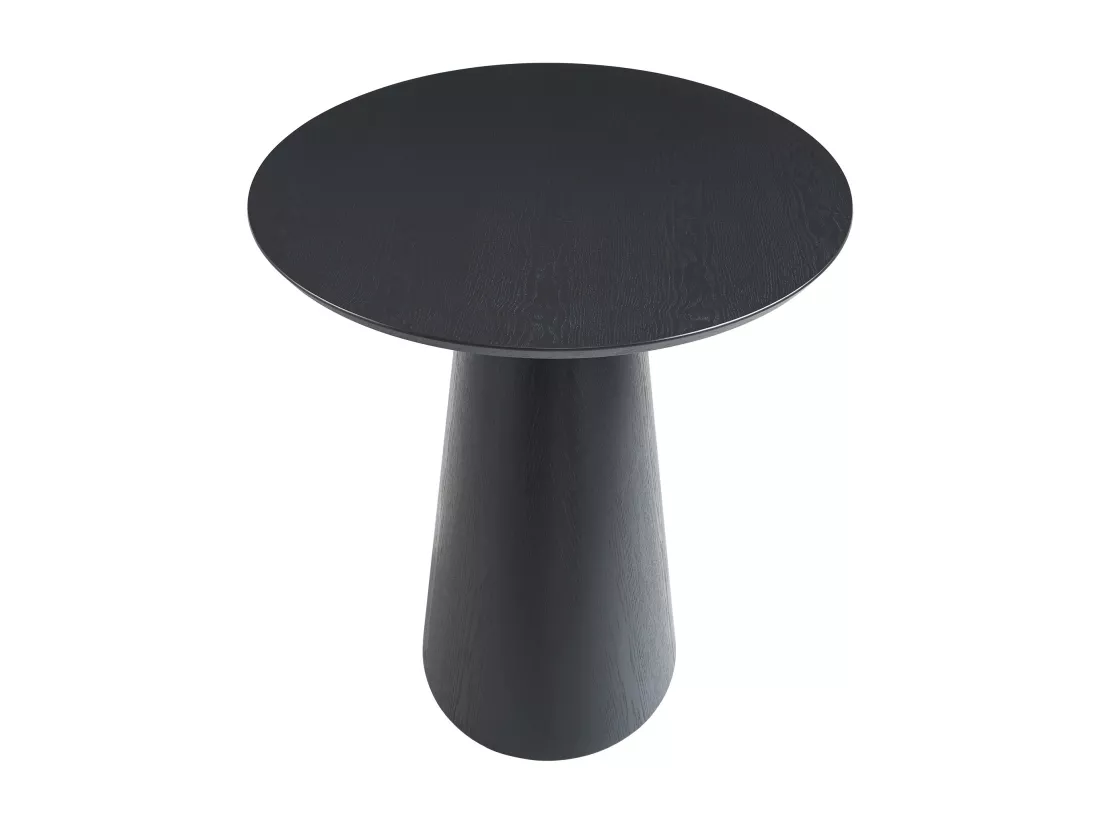 Table à manger 6 personnes placage frêne - Noir - ANTELADA