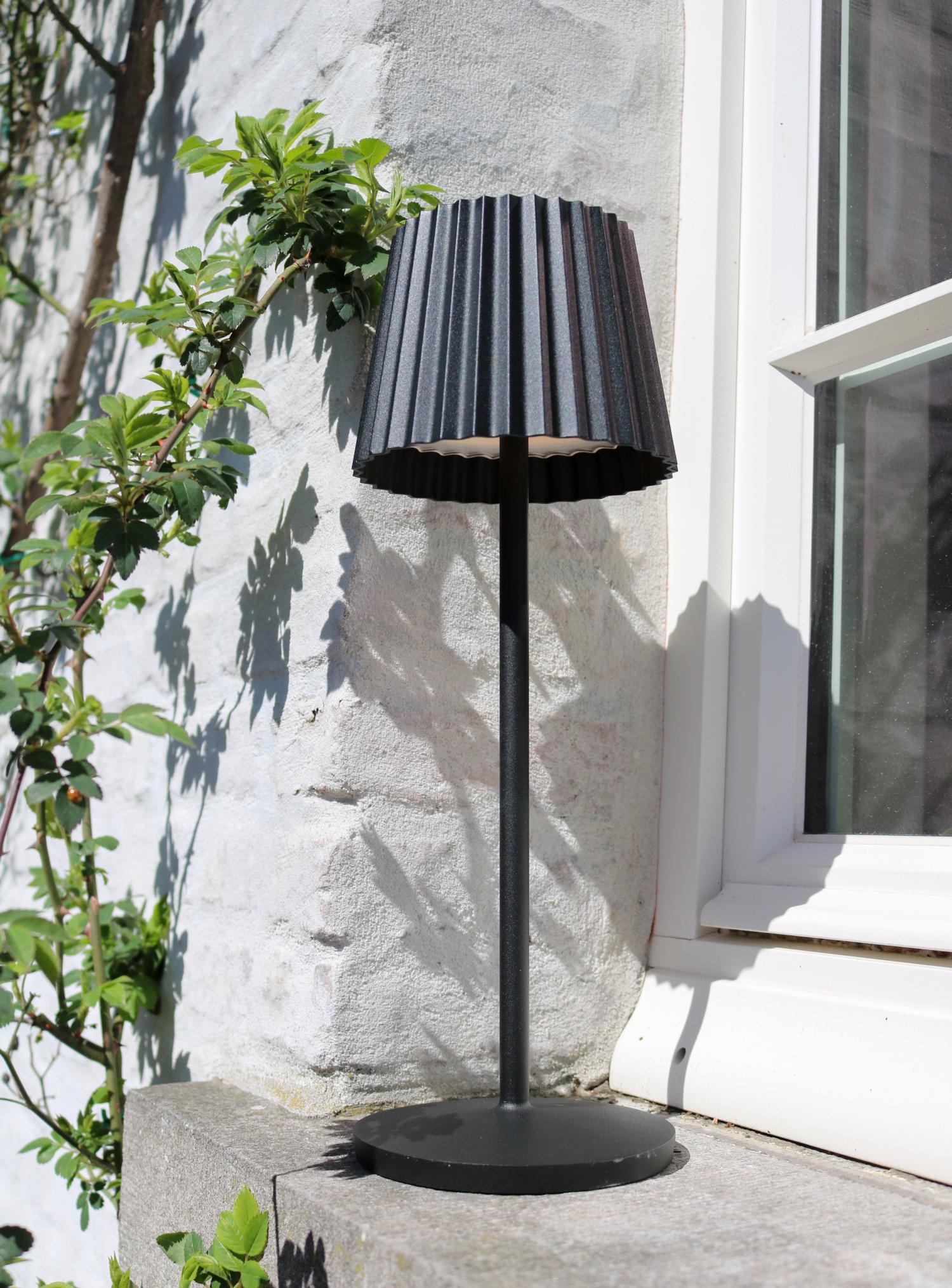 Justine tafellamp LED oplaadbaar buiten IP54 zwart