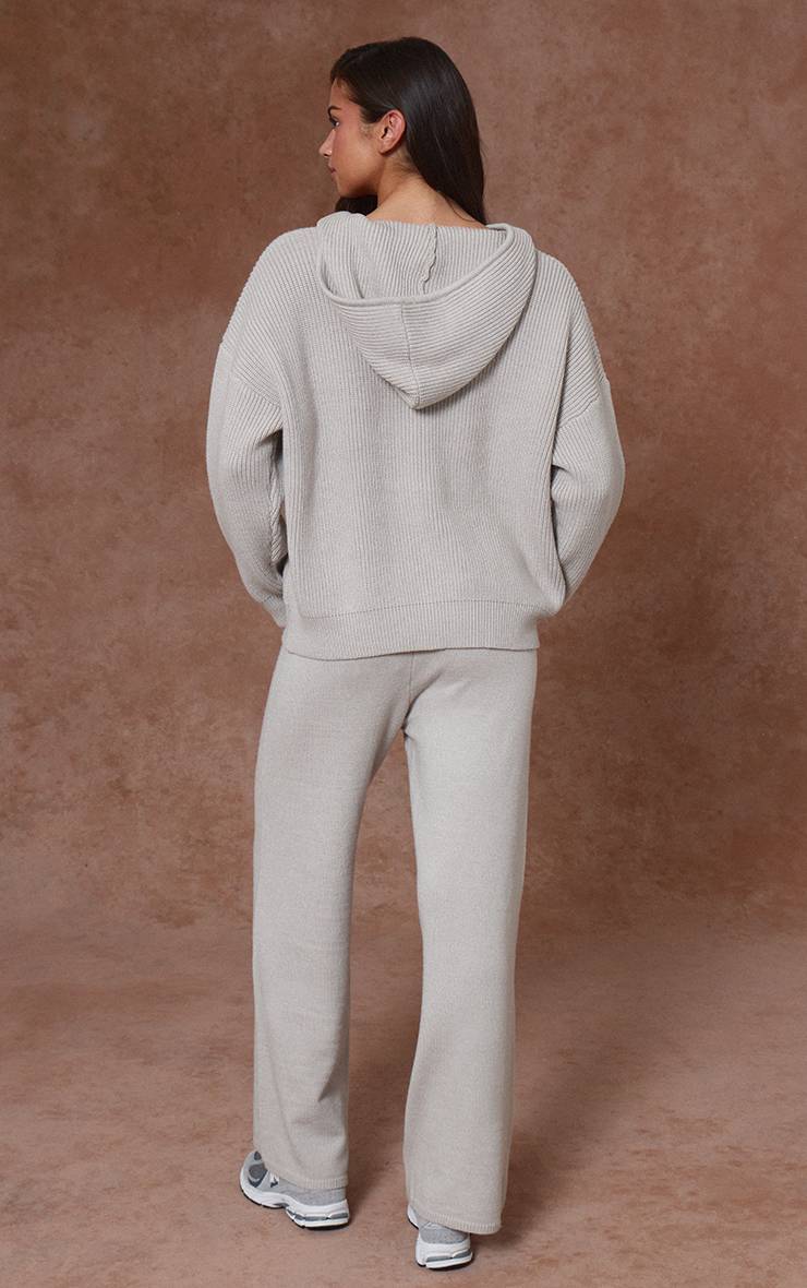 Gris Pantalon Large Décontracté En Maille