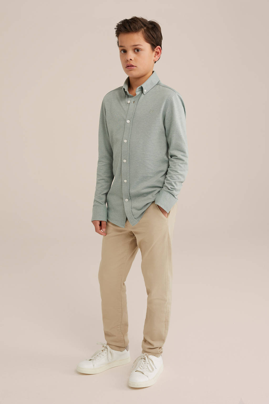 slim fit broek beige