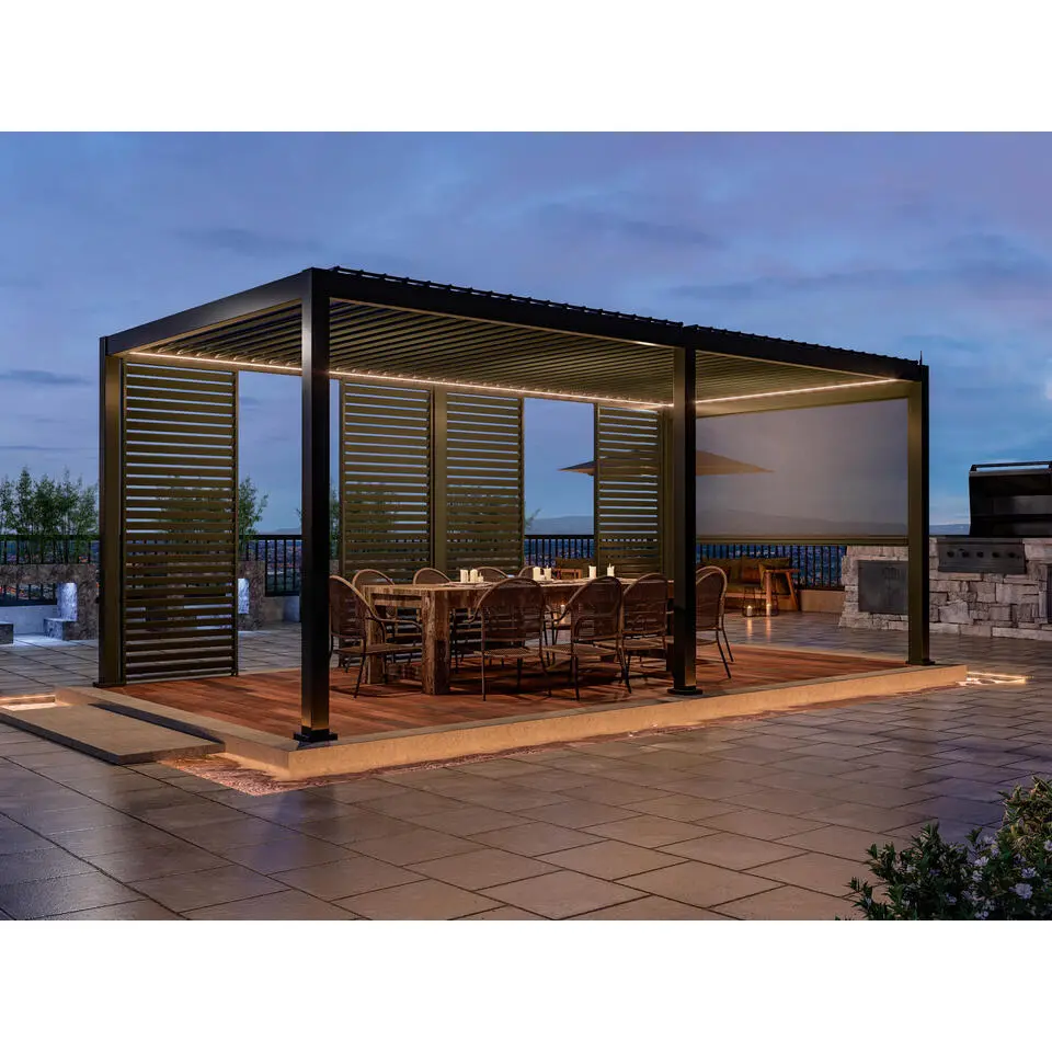 Mirador Deluxe overkapping elektrisch met LED 300 x 600 antraciet