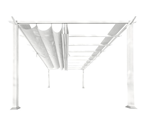 Aluminium pergola, paviljoen Florence 11x16 incl. verstelbare parasol 350 x 505 cm wit