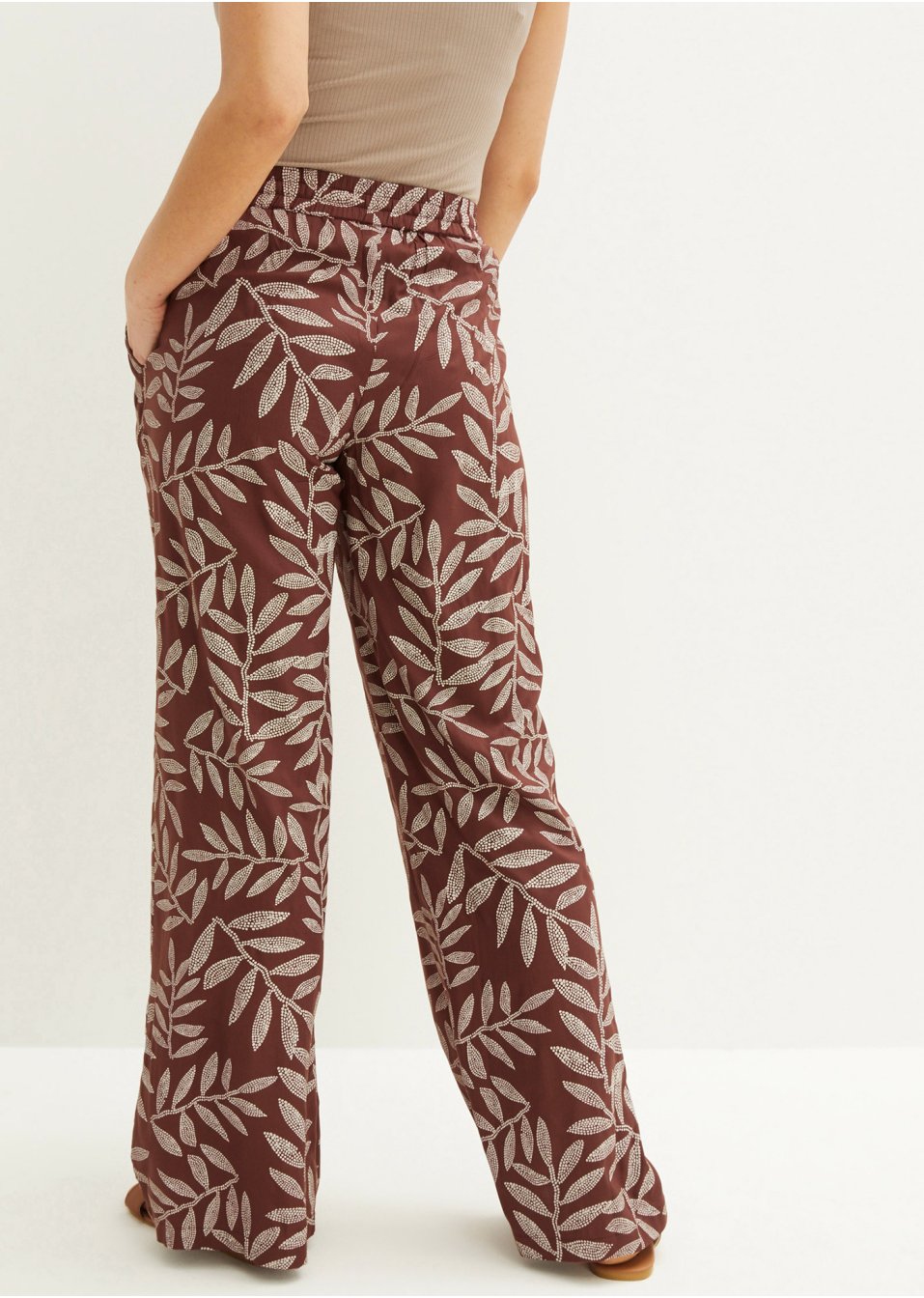 Pantalon palazzo imprimé en viscose