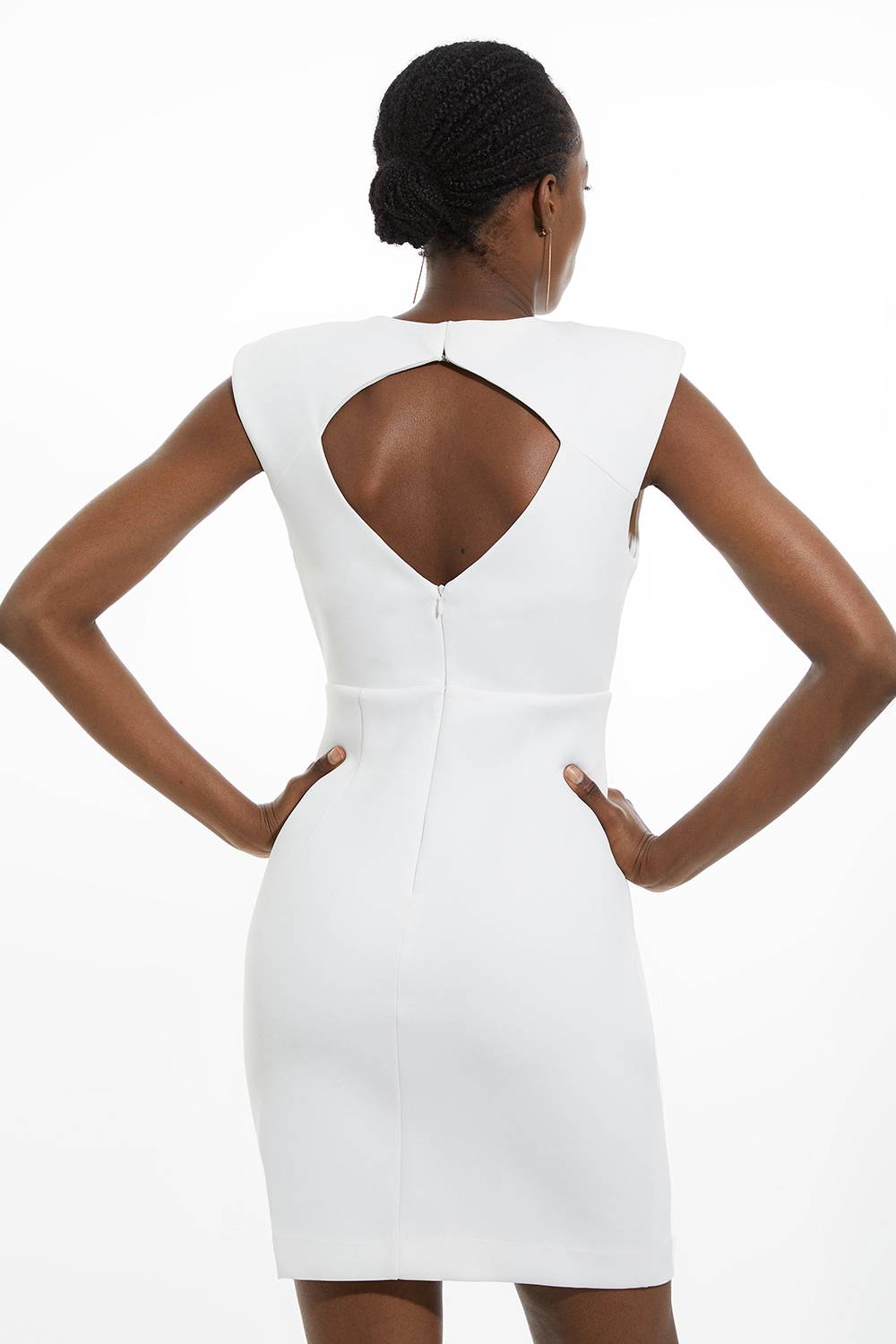 KarenMillen Robe Mini Ajustée En Tissu Scuba Avec Détail Rosette