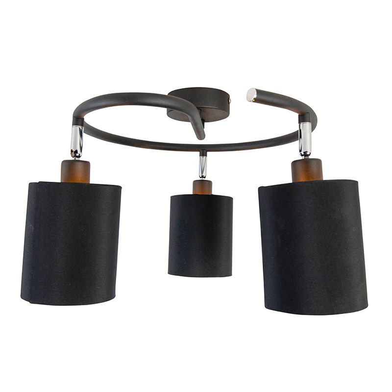 Moderne plafondlamp zwart 3-lichts - Lofty