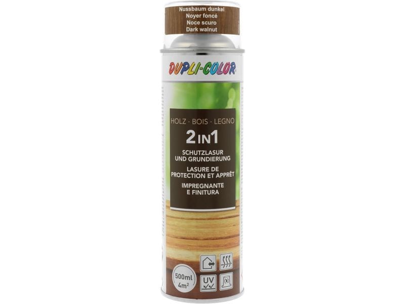 DUPLI-COLOR Holzschutzlasur Nussbaum dunkel, 500 ml Lösungsmittelhaltige, offenporige und wasserabweisende Dünnschichtlasur