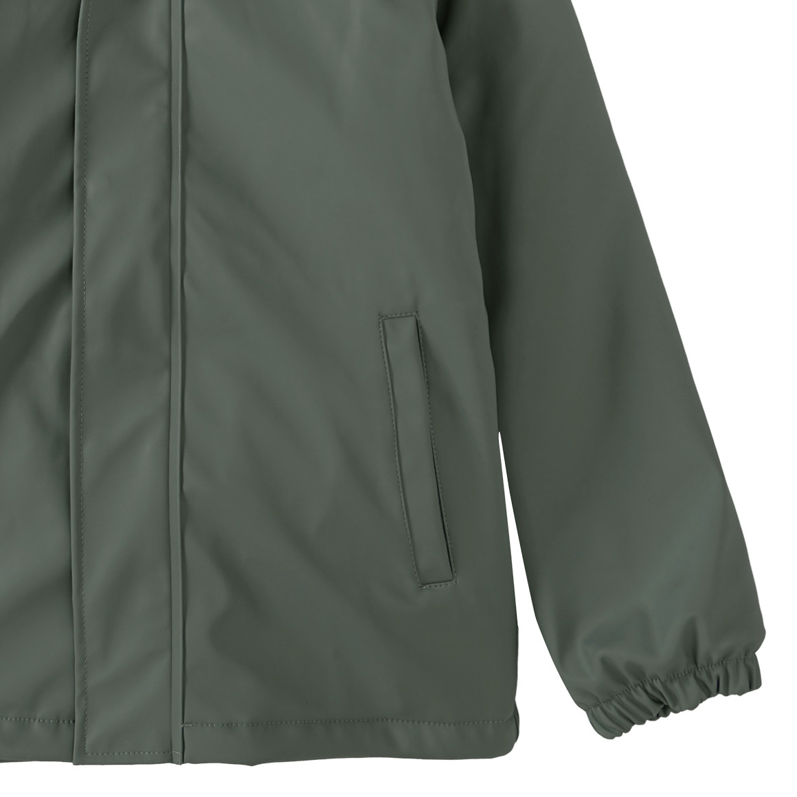 Famy Kinder Regenjacke mit gestepptem Futter oliv