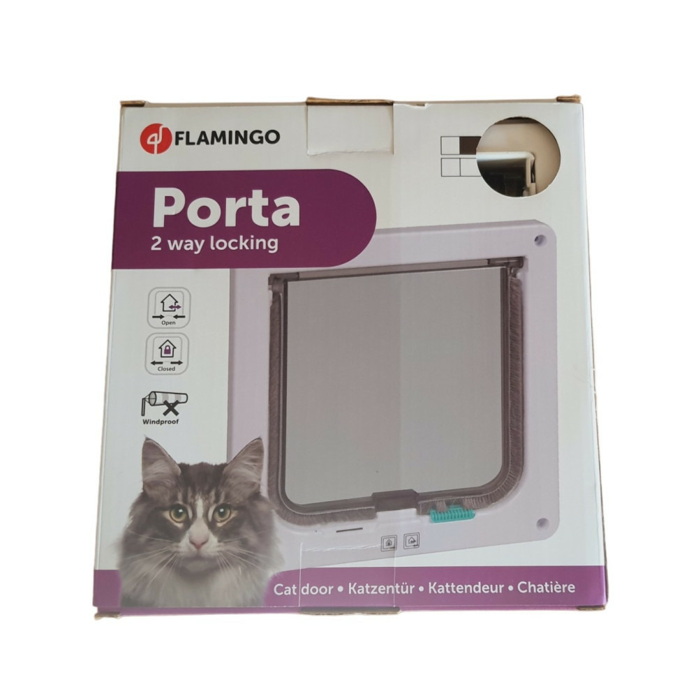 Chatière 2 positions blanche, 19.2 × 20 cm pour chat