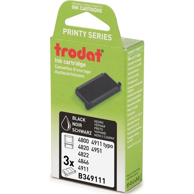 Cassette d'encrage Printy 6/4911 Trodat - Lot de 3