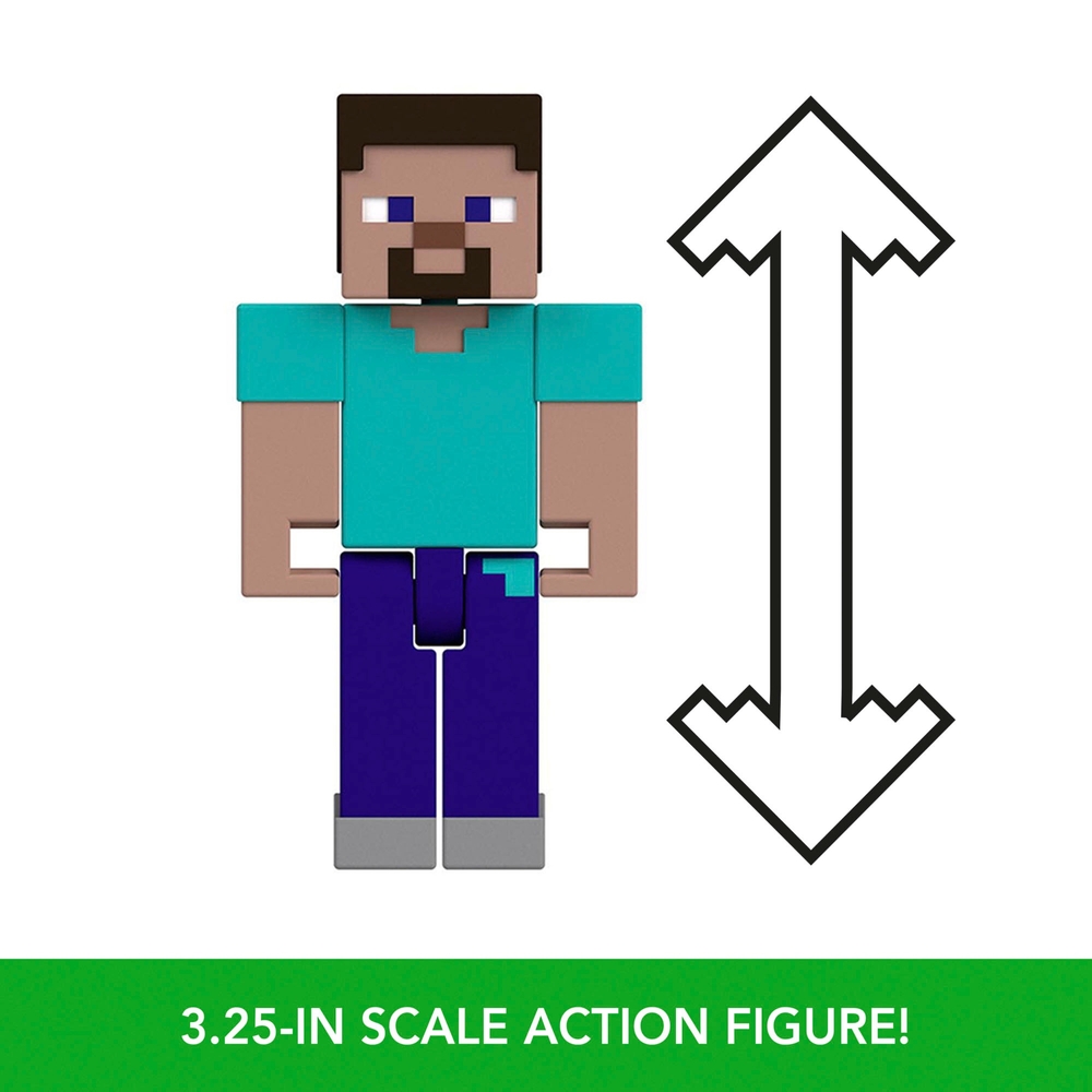 Minecraft 8 cm Steve und Schweine Actionfiguren