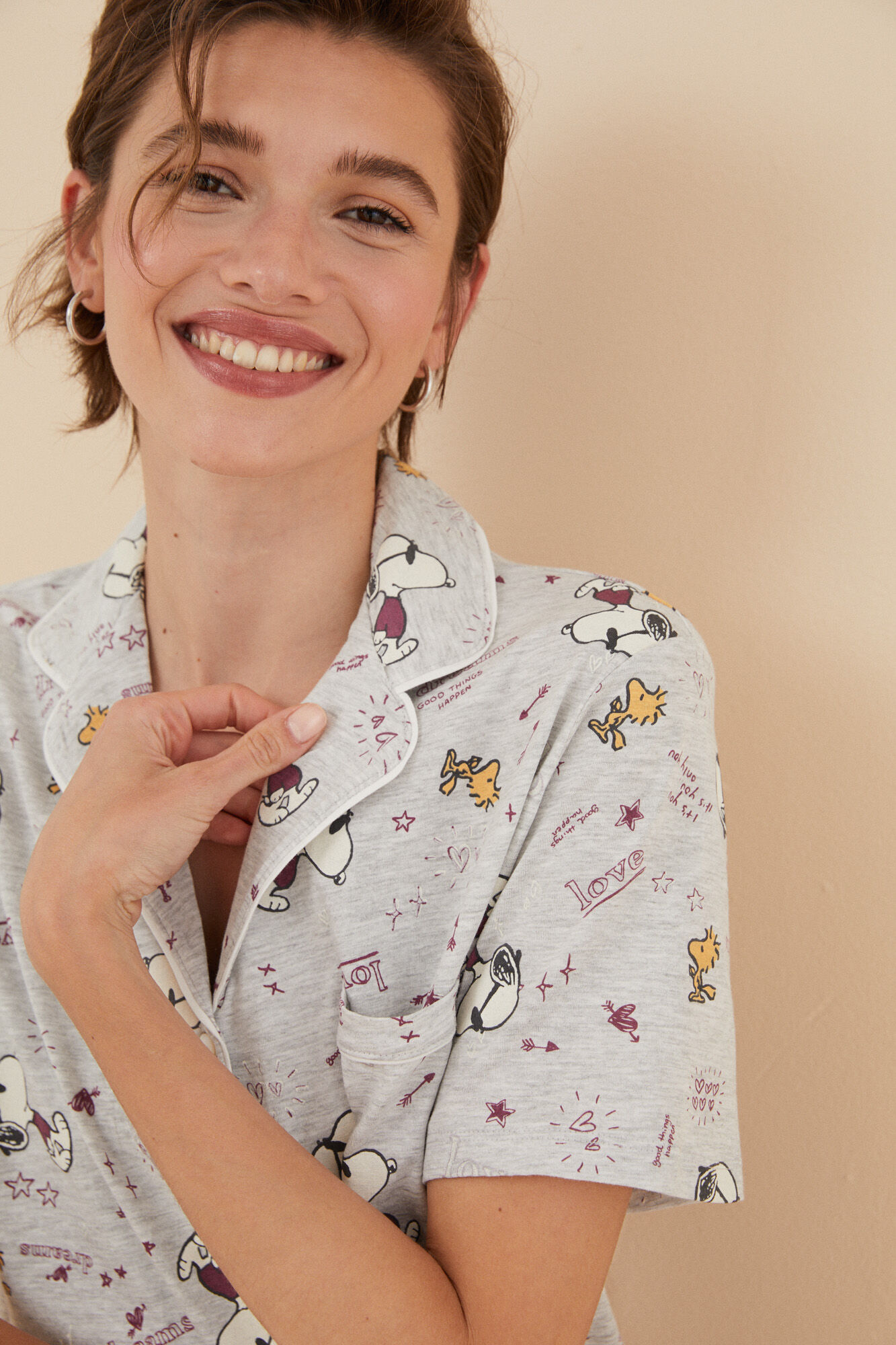 Pijama camisa Snoopy 100% algodão