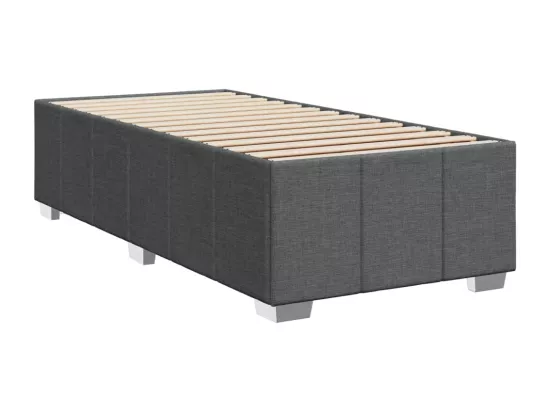 Sommier à lattes de lit et matelas Gris foncé 90x190 cm Tissu