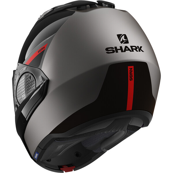 Shark - Casque EVO-GT Sean Noir Mat / Gris Mat / Rouge