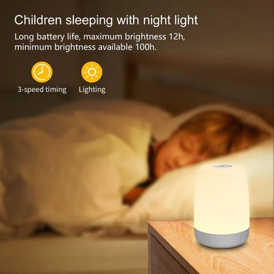 Lippa Colorful Touch Nattlampe Timer, Hvit