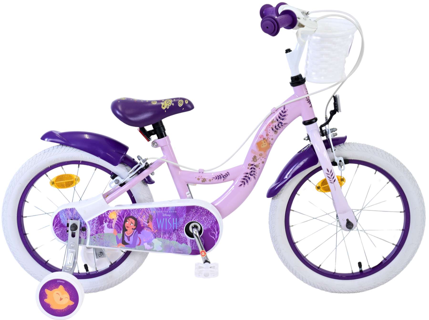 Kinderfahrrad Disney Wish für Mädchen Fahrrad Lila 16 Zoll Kinderrad