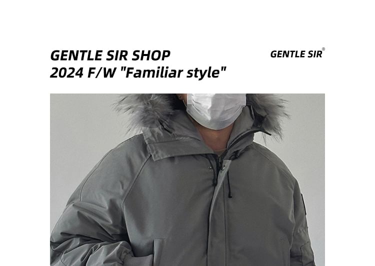 DragonRoad - Effen parka met capuchon en rits en pluizige bies