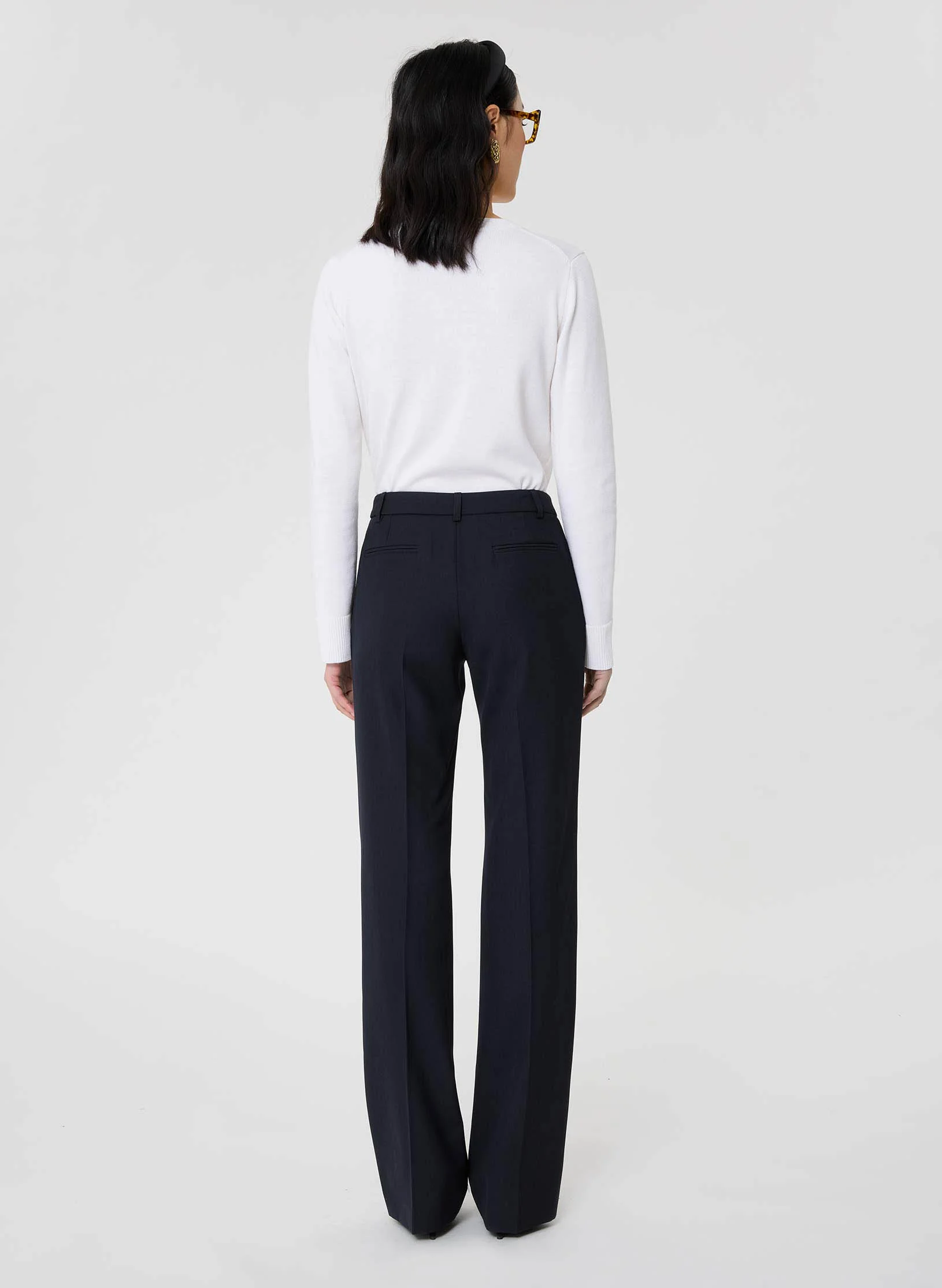 POUPEE - Pantalon de tailleur taille haute | Bleu