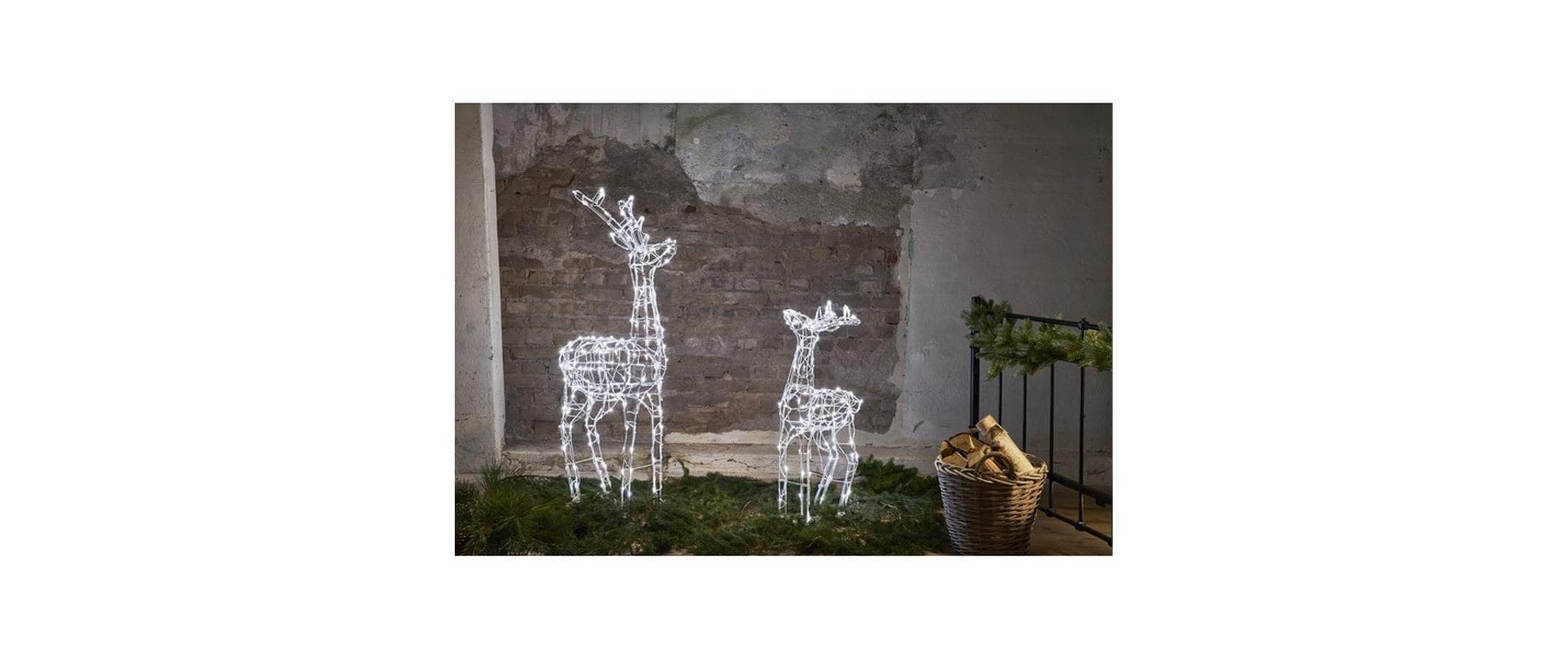 LED-Figur Silhouette Pegasus, 95 cm, Weiss<br>LED Weihnachtsdekoration Pegasus