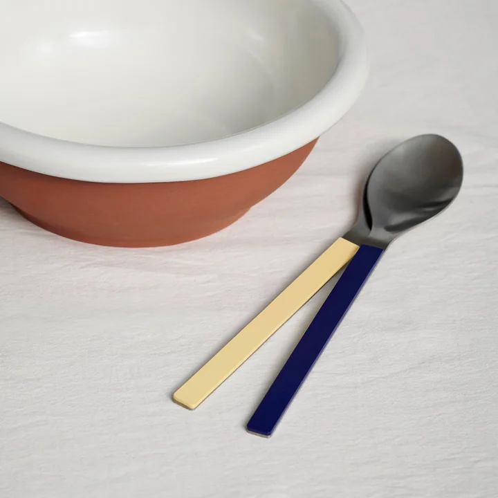 HAY - MVS Servierlöffel, dunkelblau / gelb (2er-Set)