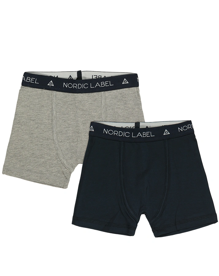 Boxershorts KJELL 2er-Pack in grau melange/navy