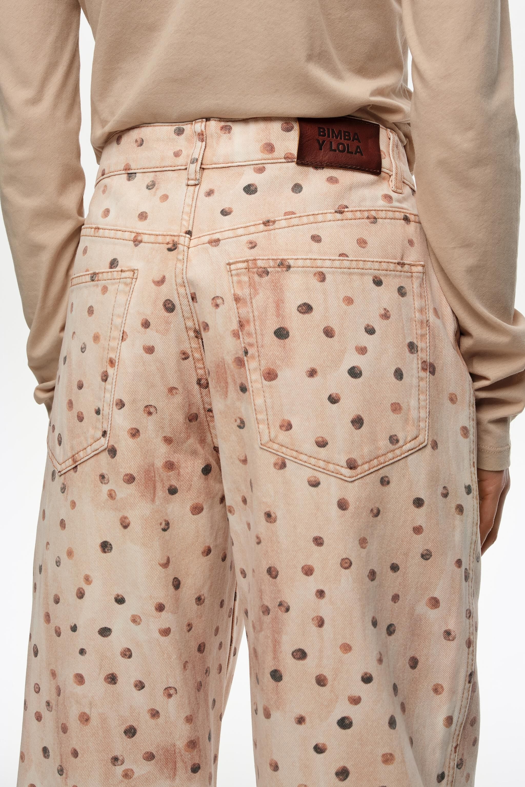 BARREL - Calça jeans com estampa de bolinhas em aquarela